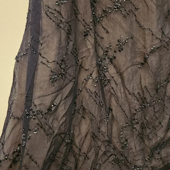 Narciso Rodriguez 100% Silk Beaded Black Slip Dress Midi Length Size 0 - Picture 6 of 7